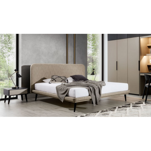 Edle Schlafzimmer Möbel Braunes Textil Bett Designer Holz 2x Nachttische Edle Schlafzimmer Möbel Braunes Textil Bett Designer Holz 2x Nachttische von Xl Moebel