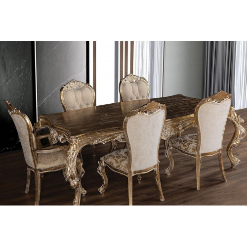 Elegantes Art-déco-Esszimmer Set Designer Esstisch mit Stühlen von Xl Moebel