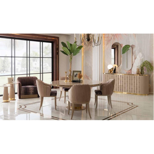 Essgarnitur Esstisch 4 Stühlen Sideboard Spiegel Essgruppe Esszimmer Set 8tlg von Xl Moebel