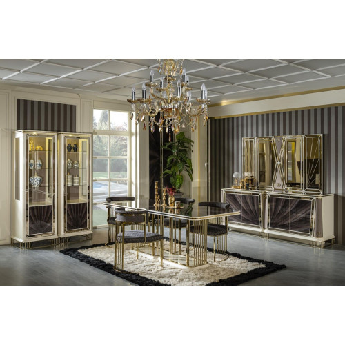 Essgarnitur Set Komplette Garnitur 4x Stuhl Gruppe Vitrine Anrichte 9tlg Essgarnitur Set Komplette Garnitur 4x Stuhl Gruppe Vitrine Anrichte 9tlg von Xl Moebel