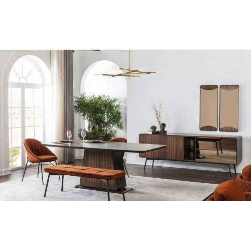 Essgruppe Esszimmer Esstisch Stühle Sideboard Set 10tlg Holz Braun Neu Essgruppe Esszimmer Esstisch Stühle Sideboard Set 10tlg Holz Braun Neu von Xl Moebel