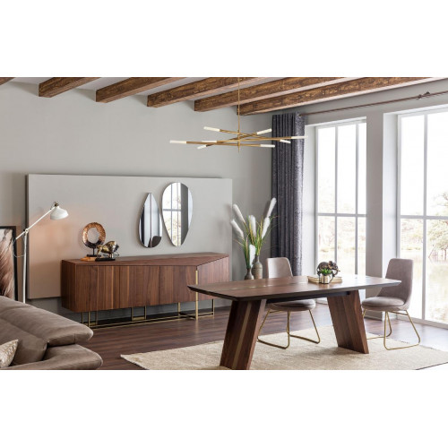 Esstisch Essgruppe Esszimmer Stühle Sideboard Set Holz Braun Garnitur 9tlg von Xl Moebel