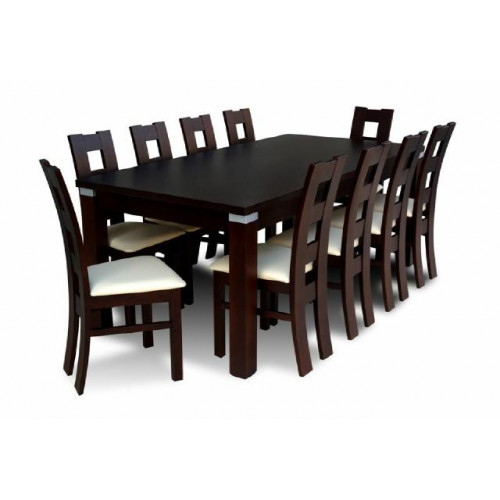 Esstisch mit 10 x Stühlen Esszimmer Set Essgruppe Holz Tisch 200/290 cm von Xl Moebel