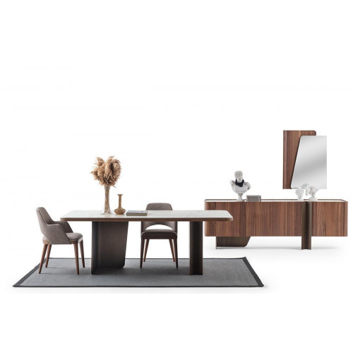 Esszimmer 7tlg Modern Set Esstisch Sideboard Buffet Spiegel Stühle von Xl Moebel