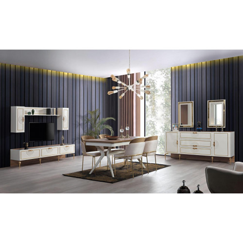 Esszimmer Essgruppe Set Tisch 4x Stühle Anrichte 2x Spiegel 8tlg neu Esszimmer Essgruppe Set Tisch 4x Stühle Anrichte 2x Spiegel 8tlg neu von Xl Moebel