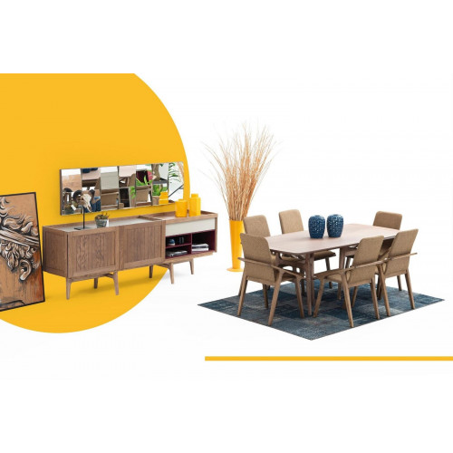 Esszimmer Gruppe Esstisch Stühle Tisch Holz Set 7tlg Braun Tische Neu von Xl Moebel