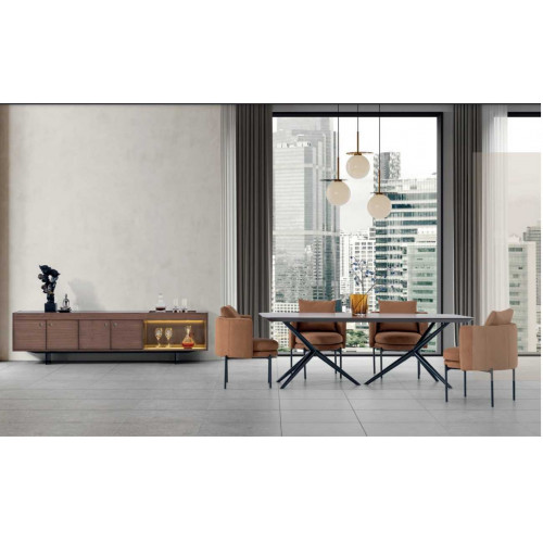 Esszimmer Modernen Set Tisch 4x Stuhle Anrichte Luxus Designer Set Esszimmer Modernen Set Tisch 4x Stuhle Anrichte Luxus Designer Set von Xl Moebel