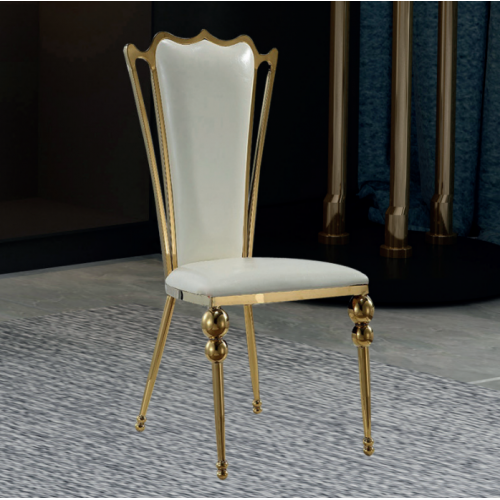 Esszimmer Möbel Designer Weiß-Goldener Stuhl Polster Möbel Modern Neu von Xl Moebel