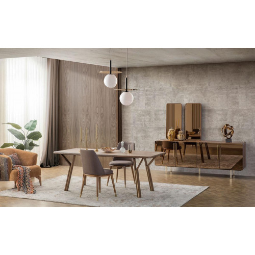 Esszimmer Set 6x Stühle+Esstisch+Sideboard+Spiegel Set Esszimmer Designer Neu von Xl Moebel
