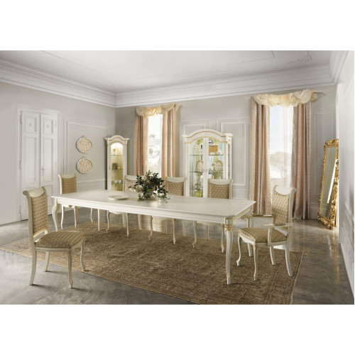 Esszimmer Set 9 tlg. Esstisch 6x Stühle Vitrine Schrank Vitrinen Massivholz von Xl Moebel