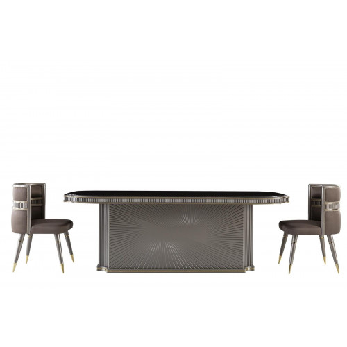 Esszimmer Set Braun Esstisch 2x Stühle Garnitur Tische Gruppe 3tlg. von Xl Moebel
