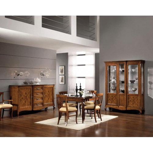 Esszimmer Set Garnitur Kommode 4x Stühle Vitrine Gruppe Essgarnitur Tisch 7tlg. von Xl Moebel