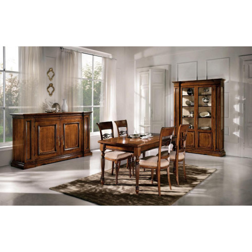 Esszimmer Set Garnitur Stühle 4x Vitrine Gruppe Essgruppe Vitrinen 7tlg. Kommode von Xl Moebel