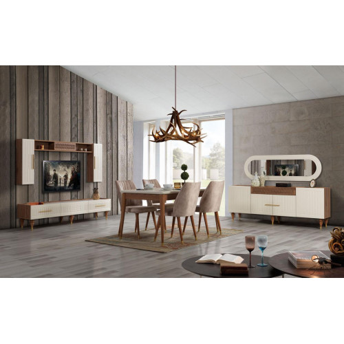 Esszimmer Set Komplett Set Tisch 4x Stühle Ess Gruppe Holz 11tlg braun Esszimmer Set Komplett Set Tisch 4x Stühle Ess Gruppe Holz 11tlg braun von Xl Moebel