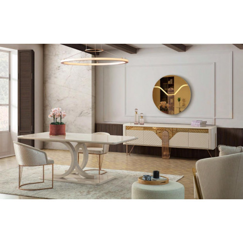 Exklusives Esszimmer Set Esstisch 4x Polsterstühle Anrichte 6tlg Exklusives Esszimmer Set Esstisch 4x Polsterstühle Anrichte 6tlg von Xl Moebel