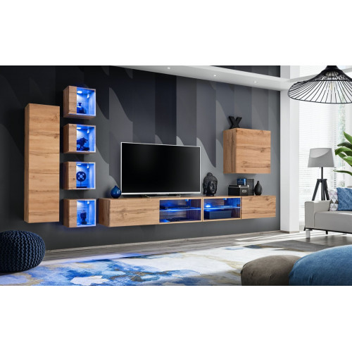 Garnitur Set Wohnwand Wandschrank Wand Regale Sideboard Holzmöbel TV-Ständer Neu von Xl Moebel