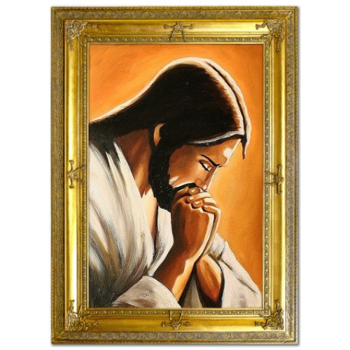 Gebetender Christ Handarbeit Ölbilder Gemälde Leinwand Ölbild G119157 von Xl Moebel