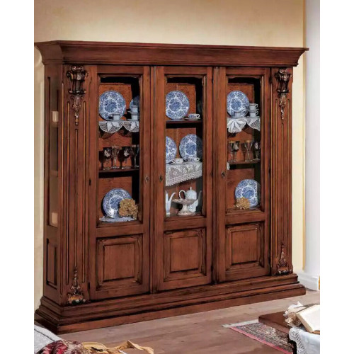 Glas Vitrine Holzschrank Klassische Anrichte Möbel Regale Massivholz Schrank Glas Vitrine Holzschrank Klassische Anrichte Möbel Regale Massivholz Schrank von Xl Moebel