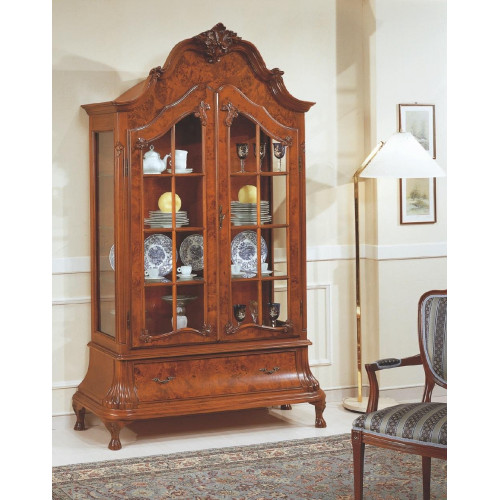 Glasvitrinen Wohnzimmer Möbel Braune Vitrine Klassischer Italienische Schrank von Xl Moebel