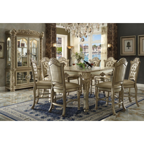 Goldene Esszimmer Gruppe Designer Esstisch mit x8 Stühlen Esszimmer Möbel 9tlg. von Xl Moebel