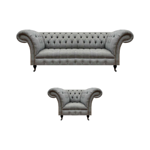 Grau Dreisitzer Couch Sofa Wohnzimmer Sessel Sitz Chesterfield Polstermöbel Grau Dreisitzer Couch Sofa Wohnzimmer Sessel Sitz Chesterfield Polstermöbel von Xl Moebel