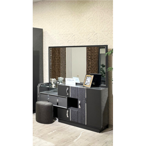 Grau Schminktisch mit Spiegel Modern Einrichtung Neu Designer Schlafzimmer Möbel von Xl Moebel