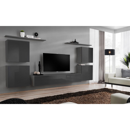 Grau Wand Wohnwand Wohnzimmer Möbel luxus TV Ständer Wandregal Schrank Regal Neu Grau Wand Wohnwand Wohnzimmer Möbel luxus TV Ständer Wandregal Schrank Regal Neu von Xl Moebel
