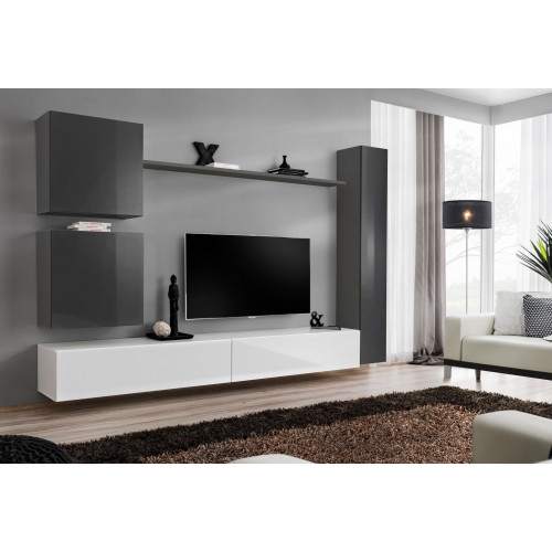 Grau Wandschrank Holzmöbel Modernes Schrank Sideboard Wandschrank Neu von Xl Moebel