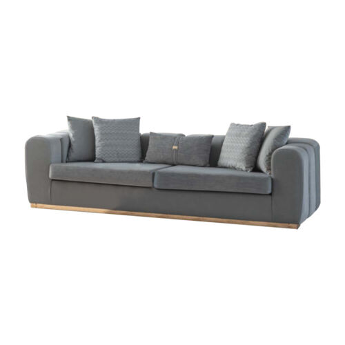Graue Designer Textil Sofas 4-Sitzer Wohnzimmer Sitzgarnitur Holzgestell Graue Designer Textil Sofas 4-Sitzer Wohnzimmer Sitzgarnitur Holzgestell von Xl Moebel