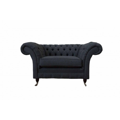 Grauer Chesterfield Sessel 1.5 Sitzer Sofa Couch Polster Textil Grau Sessel Grauer Chesterfield Sessel 1.5 Sitzer Sofa Couch Polster Textil Grau Sessel von Xl Moebel