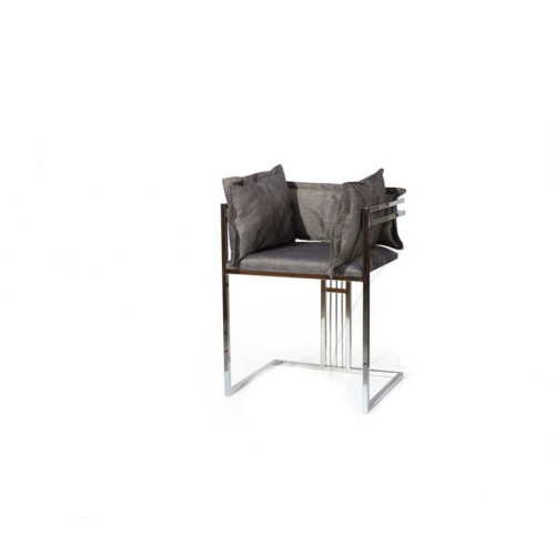 Grauer Edelstahlstuhl Moderner Polsterstuhl Esszimmer Stühle Bar Stuhl Grauer Edelstahlstuhl Moderner Polsterstuhl Esszimmer Stühle Bar Stuhl von Xl Moebel