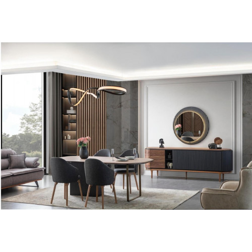 Große Esszimmer Garnitur Designer Esstisch 4x Polsterstühle Sideboard von Xl Moebel