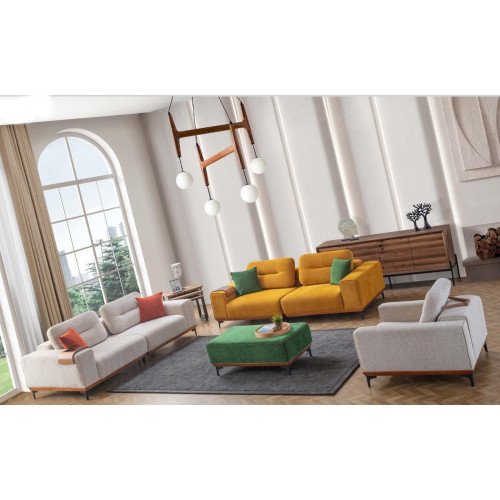 Großes Wohnzimmer Set 3 Textil Sofas Polsterhocker 3x Beistelltische Großes Wohnzimmer Set 3 Textil Sofas Polsterhocker 3x Beistelltische von Xl Moebel