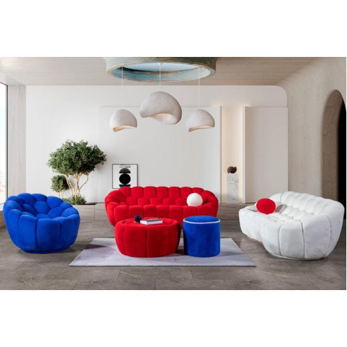 Großes Wohnzimmer Sitz Set Designer 3-Sitzer 2x Polster Hocker Sessel Großes Wohnzimmer Sitz Set Designer 3-Sitzer 2x Polster Hocker Sessel von Xl Moebel