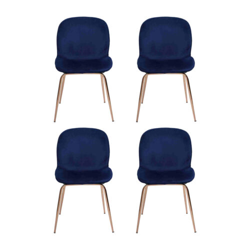 Gruppe Garnitur Blau Stühle 4x Stühle Set Textil Polster Sitz Esszimmer von Xl Moebel