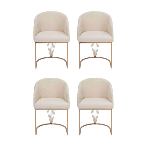 Gruppe Garnitur Stühle 4x Stuhl Set Textil Polster Sitz Edelstahl Esszimmer Neu von Xl Moebel