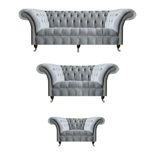 Hellgraue Chesterfield Textilsofas Designer Dreisitzer Sessel Sitzmöbel Hellgraue Chesterfield Textilsofas Designer Dreisitzer Sessel Sitzmöbel von Xl Moebel