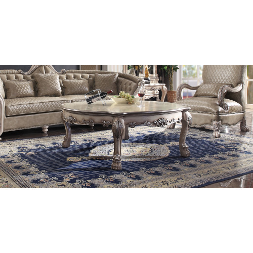 Holz Italienische Möbel klassisch Stil Luxus Beige Couchtisch Wohnzimmer Rund von Xl Moebel
