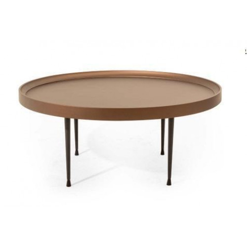 Industrial Design: Braun Rund Couchtisch mit Holzplatte für das Wohnzimmer Industrial Design: Braun Rund Couchtisch mit Holzplatte für das Wohnzimmer von Xl Moebel