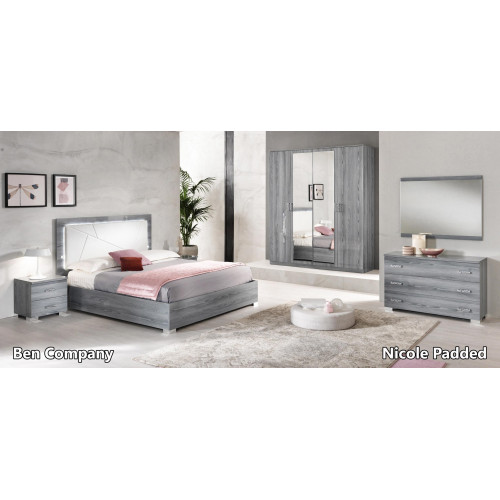 Italienische Möbel 4tlg. Schlafzimmer Set Bett 2x Nachttisch Kleiderschrank Neu von Xl Moebel
