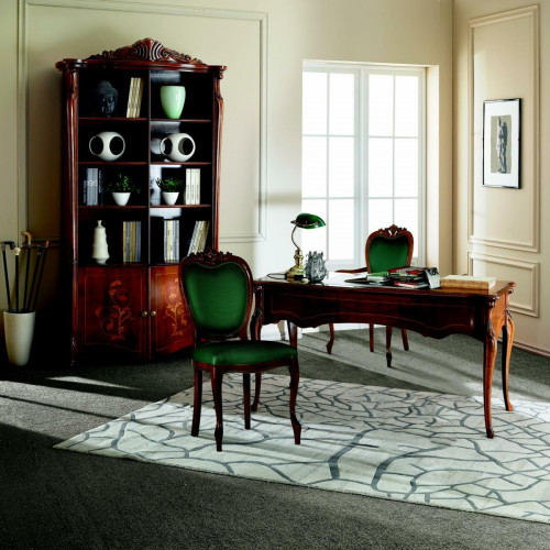 Italienische Stil Möbel Büro Einrichtung Schreibtisch Tisch Sessel Set 3tlg. von Xl Moebel