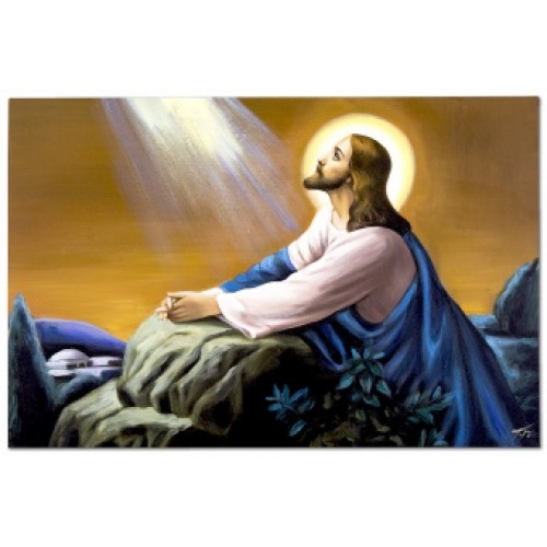 Jesus in der Stille Handarbeit Ölbilder Gemälde Leinwand Ölbild G119325 von Xl Moebel