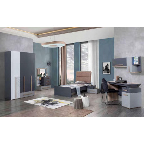 Jugendzimmer Bett Kleiderschrank Kommode Schreibtisch Kleiderschrank 5 tlg Set von Xl Moebel
