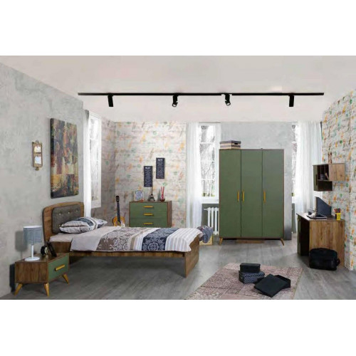 Jugendzimmer Kinderzimmer Komplett Einzelbett Kleiderschrank Kommode Design 5tlg von Xl Moebel