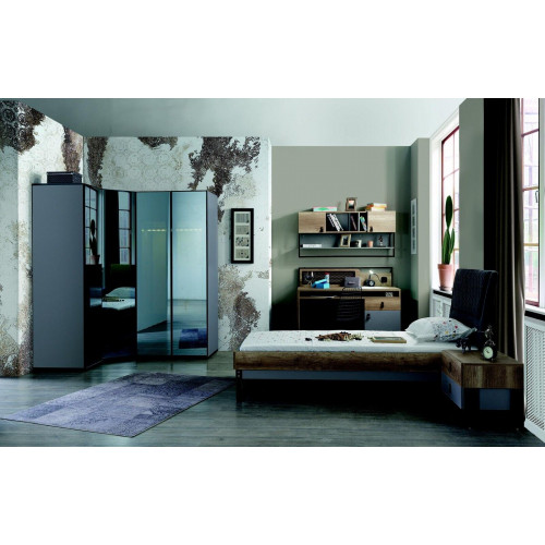 Jugendzimmer Set Bett Eckschrank Nachttisch Schreibtisch Möbel 4tlg Neu von Xl Moebel