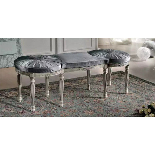 Klassische Grau Sitzbank Design Textil Neu Polster Stoff Sitzmöbel von Xl Moebel
