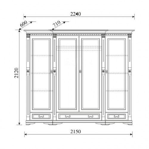 Klassische Schränke Schrank Schrankwand Kleiderschrank Massiv Kolonial Stil O4D von Xl Moebel