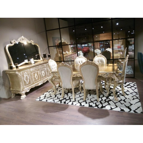 Klassisches Esszimmer Set Tisch mit 6 Stühlen Anrichte Komplett 8tlg. von Xl Moebel