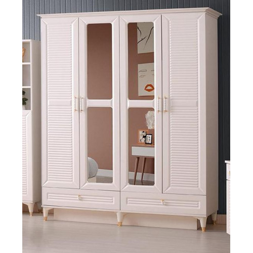 Kleiderschrank Beige Einfarbig Jugendzimmer Schrank mit Spiegel Modern Design Kleiderschrank Beige Einfarbig Jugendzimmer Schrank mit Spiegel Modern Design von Xl Moebel