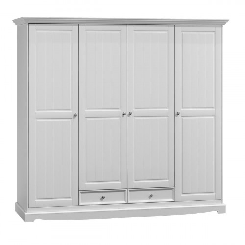 Kleiderschrank Schränke Schrank Schrankwand Klassische Holz Landhaus Weiß Neu von Xl Moebel